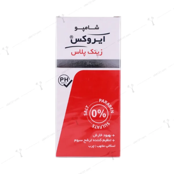 شامپو زینک پلاس ایروکس 200 گرمی