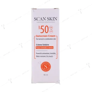 کرم ضد آفتاب بی رنگ اسکن اسکین پوست نرمال و مختلط spf50