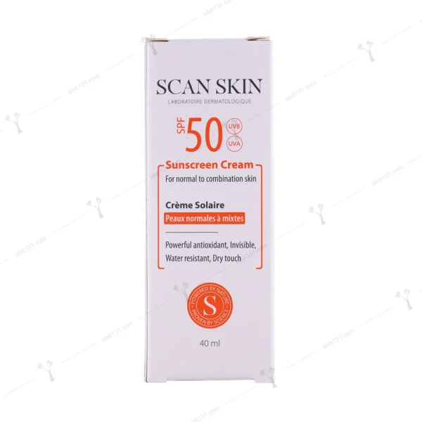کرم ضد آفتاب بی رنگ اسکن اسکین پوست نرمال و مختلط spf50