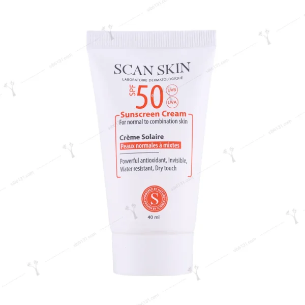 کرم ضد آفتاب بی رنگ اسکن اسکین پوست نرمال و مختلط spf50