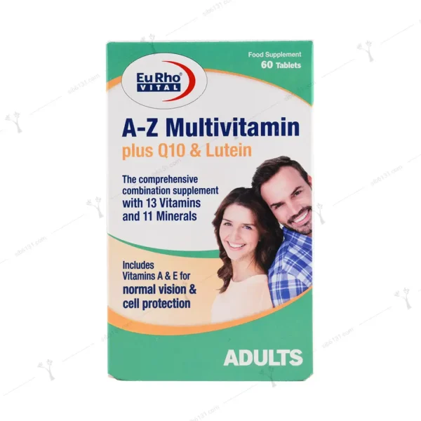 قرص AZ مولتی ویتامین پلاس کیوتن و لوتئین یوروویتال 60 عددی