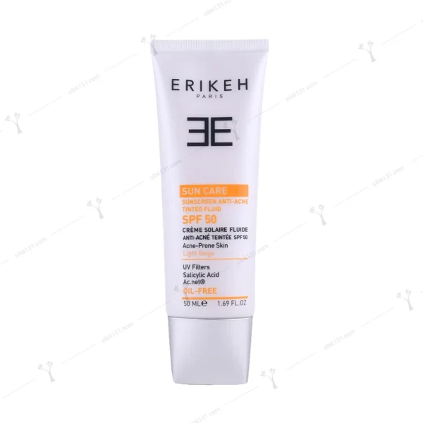 ضد آفتاب اریکه مناسب پوست چرب و آکنه ای بژ روشن spf 50