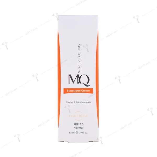 کرم ضد آفتاب ام کیو spf 50 پوست نرمال بژ روشن 55 میلی لیتری
