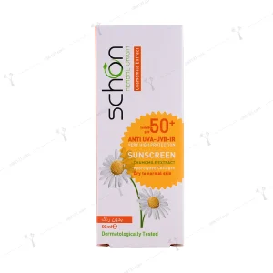 کرم ضد آفتاب بی رنگ شون مناسب پوست نرمال و خشک spf 50