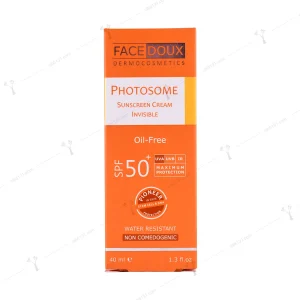 کرم ضد آفتاب بی رنگ فیس دوکس فاقد چربی spf 50