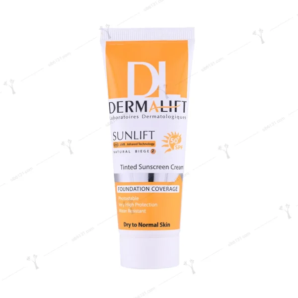 کرم ضد آفتاب درمالیفت پوست معمولی و خشک بژ طبیعی 40 میلی لیتری  +spf 50