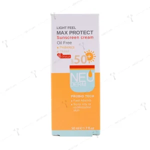 کرم ضد آفتاب رنگی نئودرم فاقد چربی spf 50