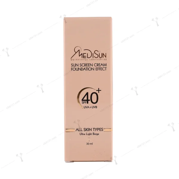 کرم ضد آفتاب مدیسان با پوشش کرم پودری انواع پوست بژ خیلی روشن +spf 40