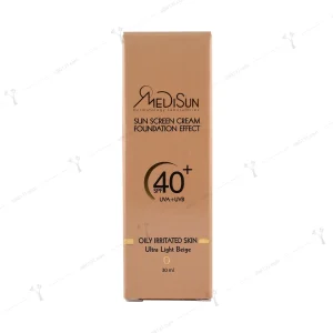 کرم ضد آفتاب مدیسان با پوشش کرم پودری پوست چرب و حساس بژ خیلی روشن +spf 40