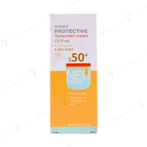 کرم ضد آفتاب نئودرم فاقد چربی رنگ تیره spf 50