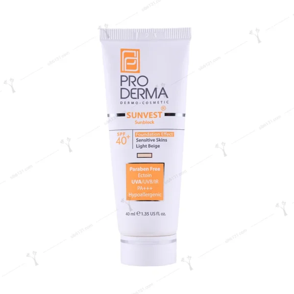 کرم ضد آفتاب پرودرما پوست حساس بژ روشن spf 40