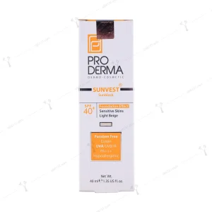 کرم ضد آفتاب پرودرما پوست حساس بژ روشن spf 40