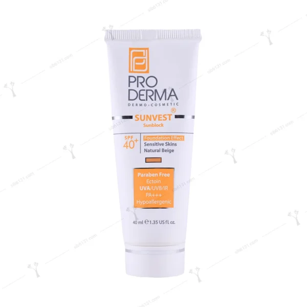 کرم ضد آفتاب پرودرما پوست حساس بژ طبیعی  spf40