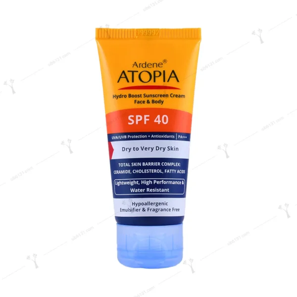 کرم ضد آفتاب بی رنگ آردن آتوپیا پوست خشک و خیلی خشک 50 گرمی spf 40