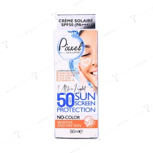 کرم ضد آفتاب بی رنگ پیکسل پوست خشک و حساس spf 50