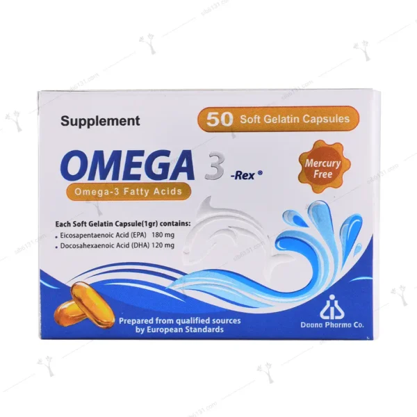 کپسول ژلاتینی نرم امگا 3 رکس دانا 50 عددی
