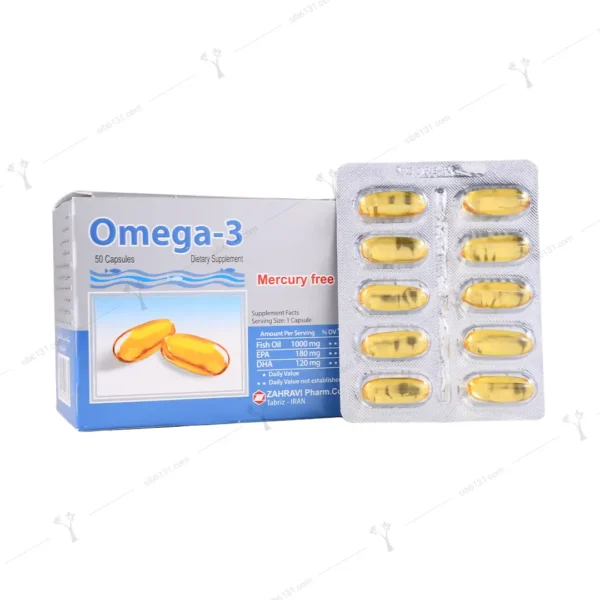 کپسول ژلاتینی نرم امگا 3 بدون جیوه زهراوی 50 عددی