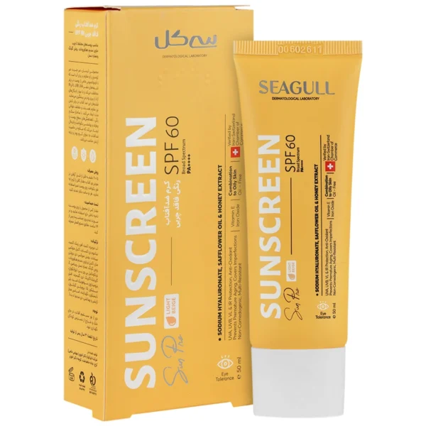 کرم ضد آفتاب سی گل spf 60 فاقد چربی بژ روشن 50 میلی لیتری