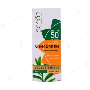 کرم ضد آفتاب فاقد چربی دابل شیلد شون بژ طبیعی 50 میلی لیتری spf 50