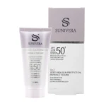 کرم ضد آفتاب فاقد رنگ با SPF50+ مناسب انواع پوست سانیورا 50 میلی لیتری