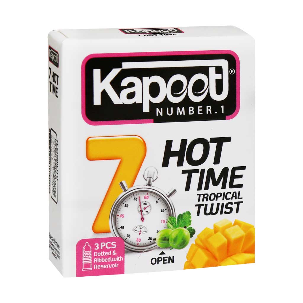 Kapoot-7-Hot-Time-Tropical-Twist کاندوم تاخیری ۷ کاره گرم کاپوت 3 عددی - Image 1