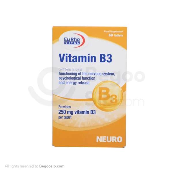 قرص ویتامین B3 250 میلی گرم یوروویتال 60 عددی