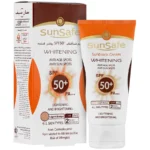 ضد آفتاب روشن کننده بژ روشن انواع پوست SPF50 سان سیف 50 میلی لیتری