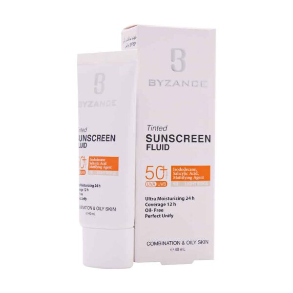 فلوئید ضد آفتاب کرم پودری بژ روشن +SPF50 بیزانس