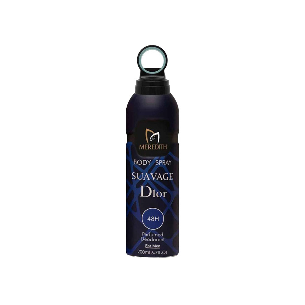Meredith-SUAVAGE-Dior-Body-Spray-200-ml اسپری خوشبو کننده بدن 48 ساعته Suvage مردیث 200 میلی لیتری - Image 1