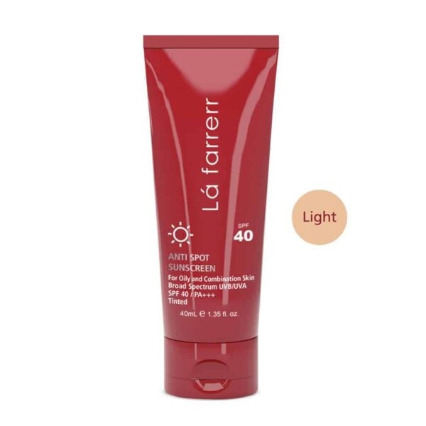 کرم ضد آفتاب رنگی SPF40 پوست چرب لافارر ضد لک 40 میلی لیتری