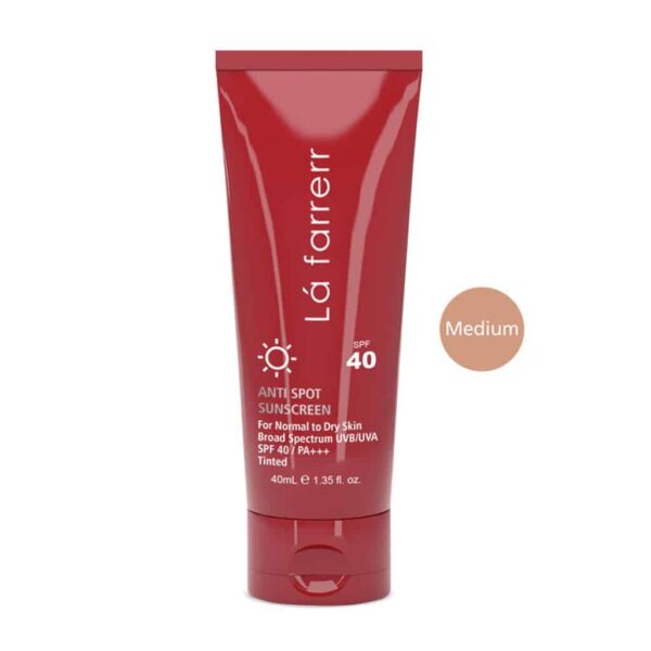کرم ضد آفتاب و ضد لک رنگی لافارر SPF40 مناسب پوست نرمال و خشک 40 میلی لیتری