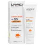 کرم ضد آفتاب لیپورکس +spf 50 پوست خشک و حساس بژ طبیعی 40 میلی لیتری