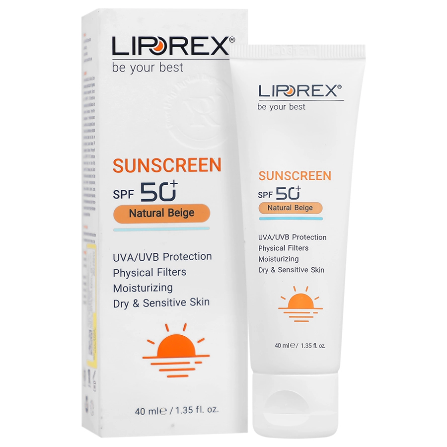 164249287642025101311 کرم ضد آفتاب لیپورکس +spf 50 پوست خشک و حساس بژ طبیعی 40 میلی لیتری - Image 1