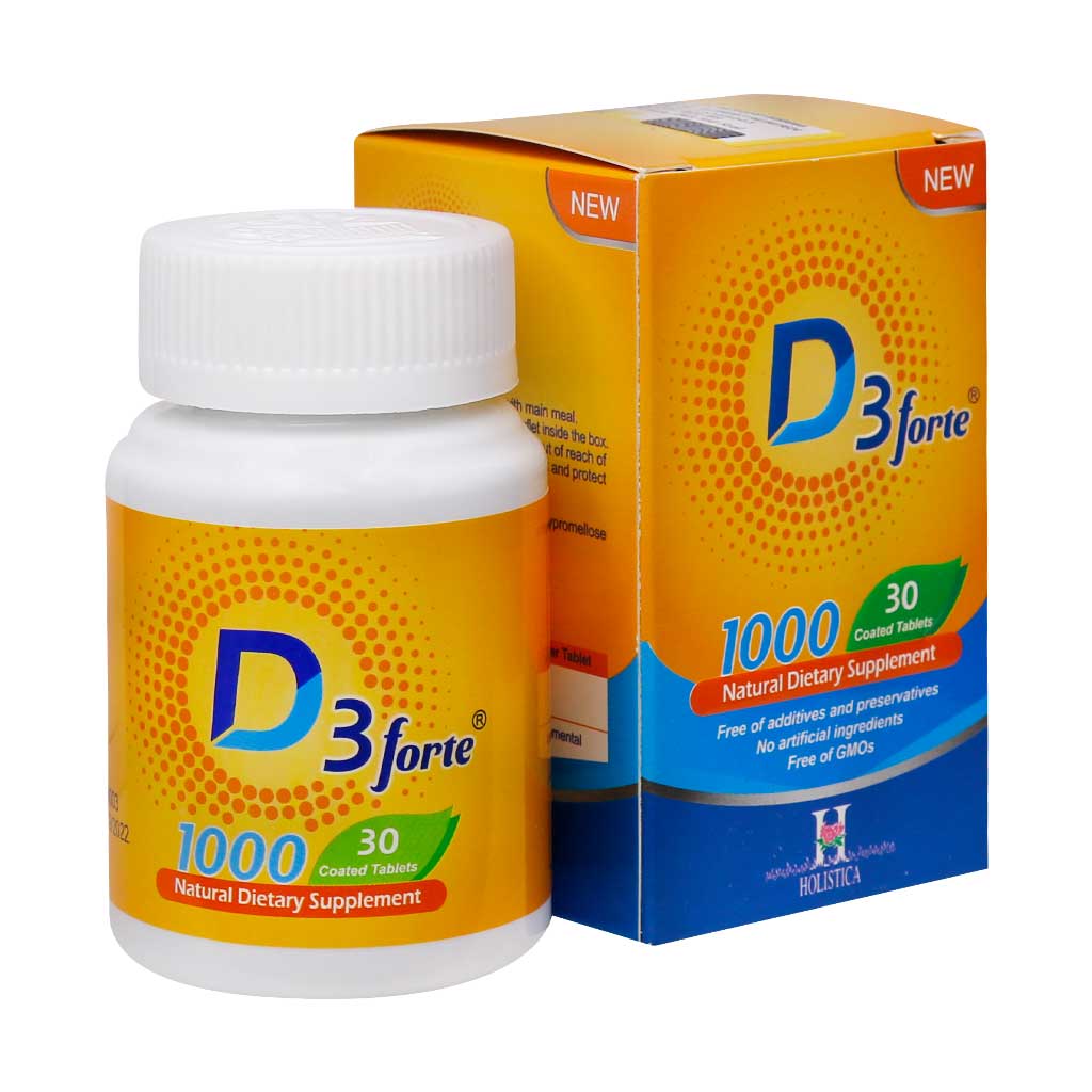 Holistica-D3forte-Vitamin قرص ویتامین D3 فورت 1000 واحد هولیستیکا 30 عددی - Image 1