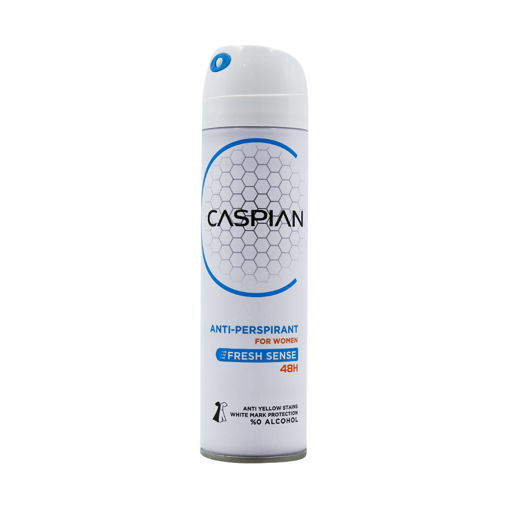 Caspian-Fresh-Sense-Spray-For-Women-150 اسپری ضد تعریق زنانه فرش سنس کاسپین 150 میلی لیتری - Image 1