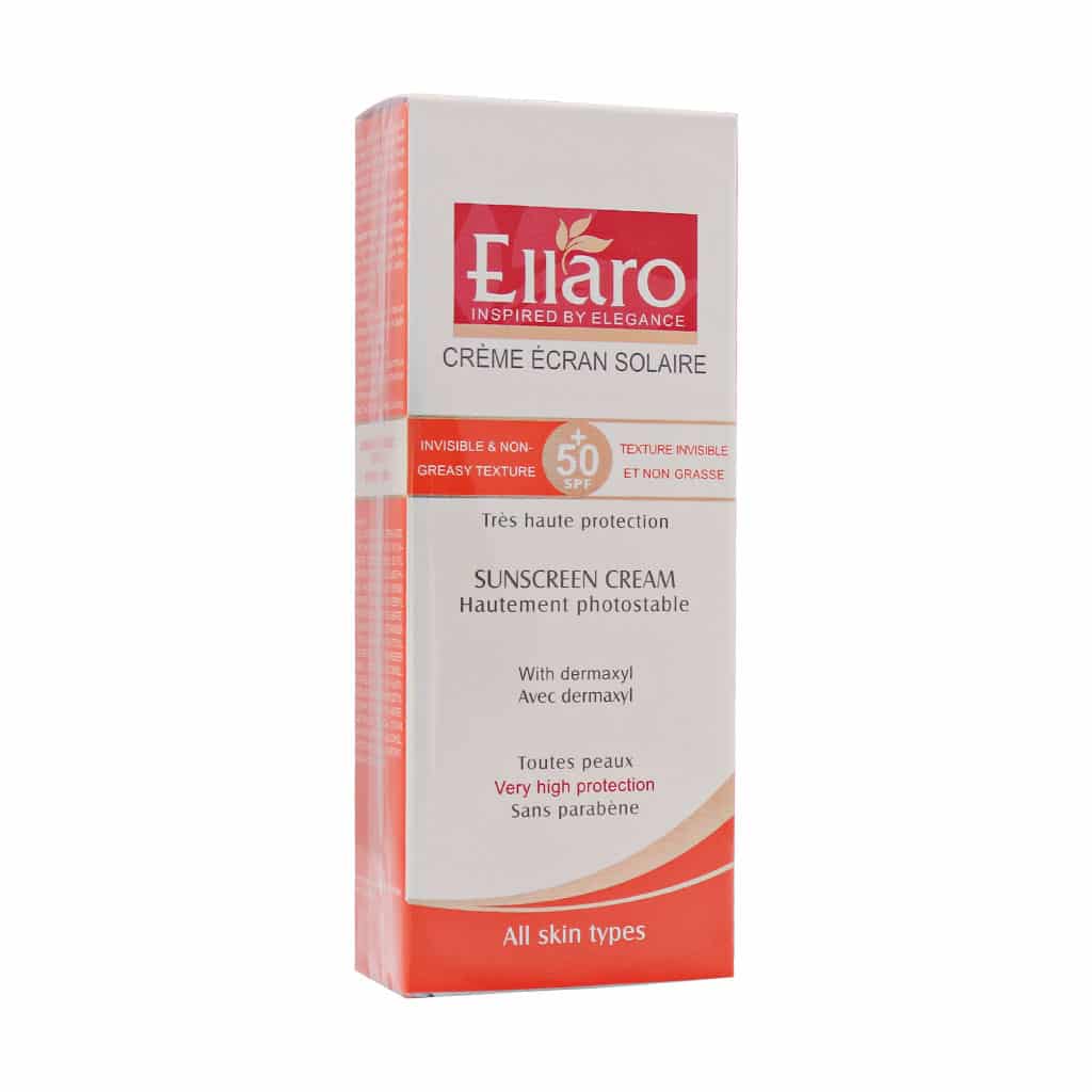 Ellaro-Sunscreen-Cream-SPF-50⁺-For-All-Skins-50-ml-1 کرم ضد آفتاب بی رنگ الارو SPF50 مناسب انواع پوست 50 میلیلیتری - Image 1